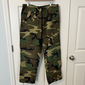 Camo Gore-Tex Cold Weather Trousers Military Hunting Outdoors Camping Trousers
